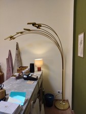 Lampada da terra 7 archi Reggiani Design anni '70 Vintage Space Age Ottone Oro