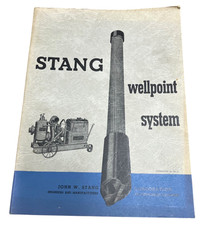 Stang Wellpoint Dewatering Unwatering System Ground Water Vintage 1950 Book