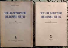 CRITICA DEI MASSIMI SISTEMI DELL´ECONOMIA POLITICA - 2 vol.  A.AGNETTI - CEDAM