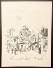 Utrillo, Montmatre, lithographie signée dans l’estampe, Ed du Chêne Paris 1965