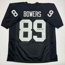 Maglia calcio nera autografata/firmata Brock Bowers Las Vegas Oakland BAS COA