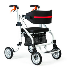 Deambulatore Pieghevole Leggero per Adulti, Cuscino Sedile e Poggiapiedi, Peso 10KG