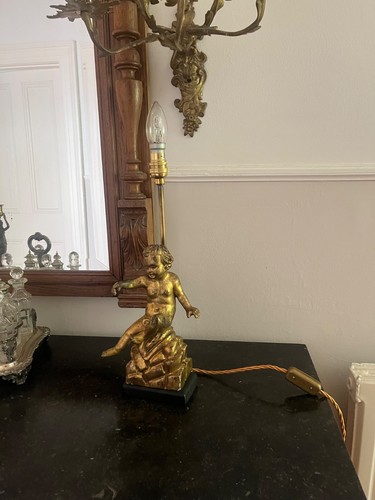 Antica lampada tavolo - antica, putti