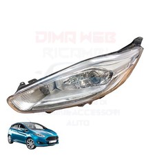FARO ANTERIORE FANALE SX FORD FIESTA VI DAL 2013 PARABOLA CROMATA CON DLR A LED
