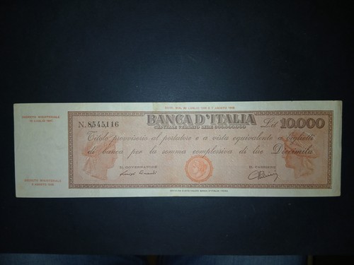 10000 lire titolo - titolo, provvisorio