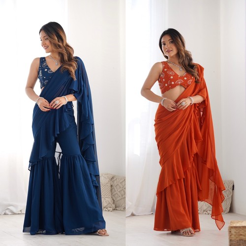 Sari indiano etnico pesante - sari,