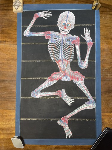 Tibetan skeleton thangka - skeleton,