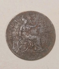 Moneta Half Penny 1893, Gran Bretagna Regina Vittoria, Mezzo Penny Sterlina Old