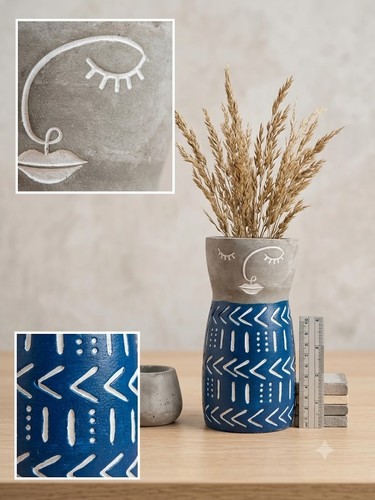 Vaso viso cemento blu
