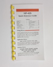 Calcolatrice Hewlett Packard HP-42S Guida di riferimento rapido