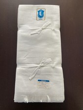 FRETTE 12 PANNOLINI SALVIETTE ASSORBENTI IN LINO VINTAGE CON FRANGE MIS.55X55 cm