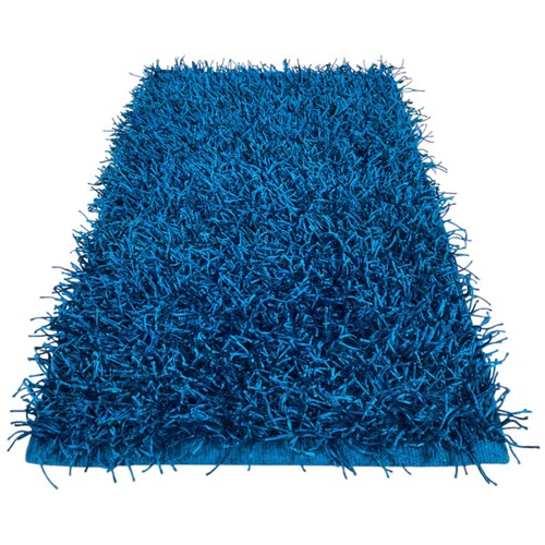 Tappeto shaggy blu moderno - blu,