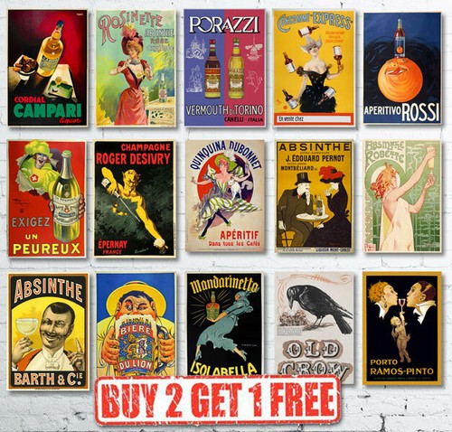 Poster vintage retrò bevande