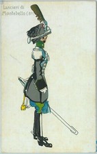 92171 - CARTOLINA d'Epoca ILLUSTRATA - COSTUME MILITARE: Lancieri di MONTEBELLO