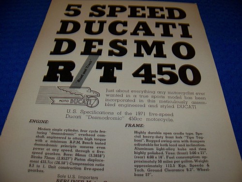 1971 ducati desmo 450 cc - 1971,