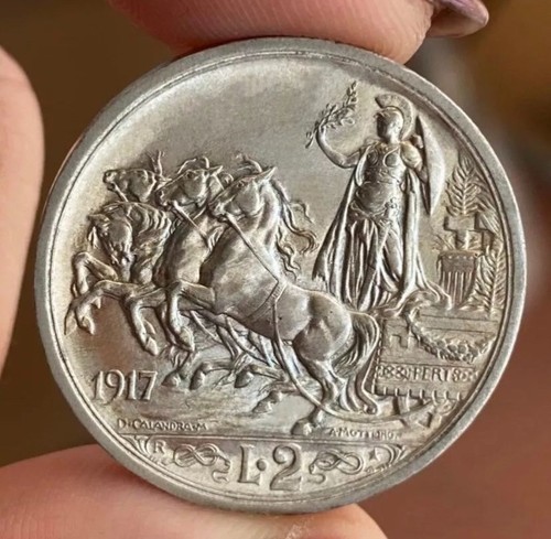 Quadriga lire 1917 fior - 2,