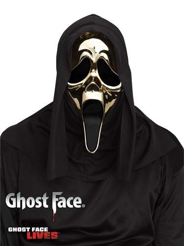 Maschera metallica dorata viso