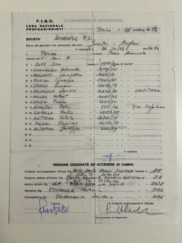 Juventus vs cagliari - 26/11/72,