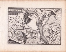 Gravure XVIIe Anduze Gard Cévènes Christophe Tassin 1634