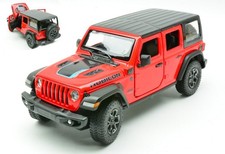 MODELLINO AUTO STATICO MODELLISMO JEEP WRANGLER RUBICON 4XE ROSSO SCALA 1:24