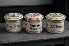 Tris Vasi Vintage Da Farmacia Ceramica Dipinta A Mano