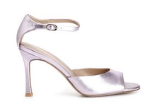 SANDALO IN PELLE LAMINATA CON