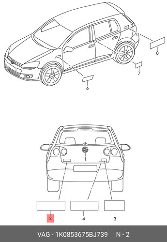 Originale golf mk5 scritta - vw,