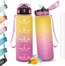 Borraccia 1 Litro, Libre De BPA & a Prova Di Perdita, Borracce Con Cannuccia, Re