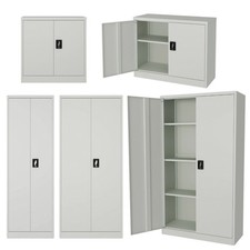 Armadio Metallico 2 Ante Alto e basso Varie Larghezze da 60 a 100cm con ripiani