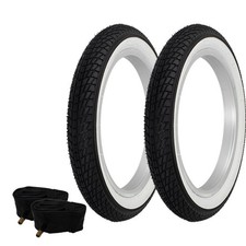 PNEUMATICI PRO+ 14" x 1,95" Nero/Bianco P-1023 con TUBI 33mm Valvola Schrader