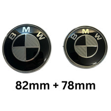 Per BMW Distintivi in Fibra di Carbonio - Anteriore e Posteriore 82mm + 78mm