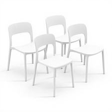 Set di 4 sedie PVC impilabili