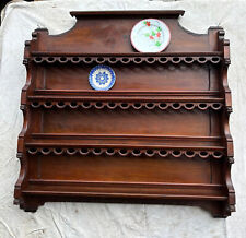 Antica Piattaia a Muro mensola ,etagere scolpita- legno  noce 142 cm.