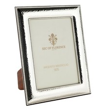 Cornice portafoto 5”x7” in argento sterling 925 massiccio marcato 7186/13x18 retro legno Regno Unito