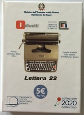 5 € AG OLIVETTI LETTERA 22 BIANCA- Serie eccellenze Italiane -Tiratura 3000 pz.