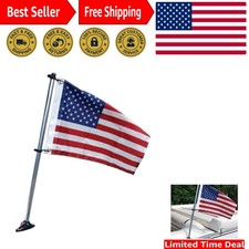Palo bandiera alluminio 20" con bandiera USA per barche a pontone - Mostra il tuo patriottismo