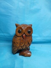 Civetta - Gufo fatta in legno - Scultura Arredo - altezza cm 12