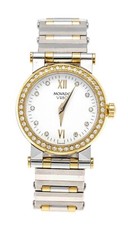 MOVADO Vizio orologio donna acciaio oro 18k lunetta brillante diamanti 0,40ct