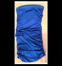 Vestito Tubino blu Senza Maniche Made In Italy Taglia Unica