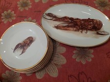 SELTMANN WEIDEN BAVARIA  SET 6 PIATTI  + 1 Vassoio VINTAGE BORDO ORO