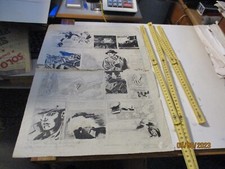 DOMENICO MIRABELLA - tavola originale china Cm. 47,5x33 "TENEBRE" retro schizzI