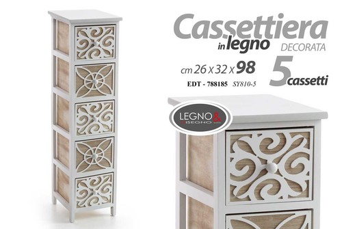 Cassettiera legno traforata - legno, 5