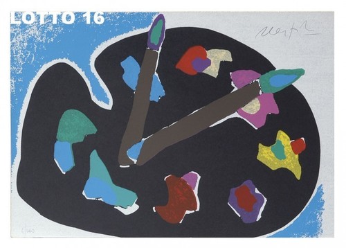 Ugo nespolo serigrafia - ugo,