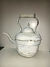 Antiche teiere grandi in rame molto antiche anni 20 metallo fatte a mano 10" peso 650 g 