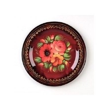 Vassoio Zhostovo dipinto a