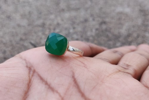 Anello onice verde argento - onice,