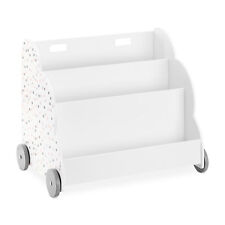 Libreria Portagiochi Bambini con 4X Ruote - Porta Libri Giochi Bimbo Portatile