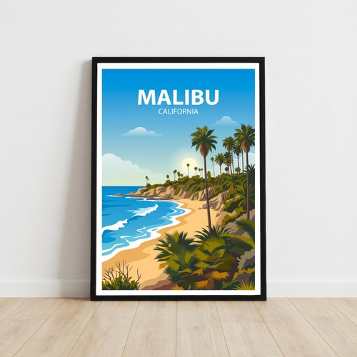 Poster viaggio malibu - viaggio,