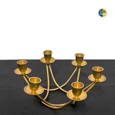 Portacandele vintage ottone antico boho 6 bracci ramo metà secolo Italia