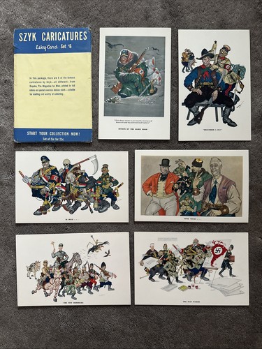 Szyk caricatures esky card set - caricatures, esky-card